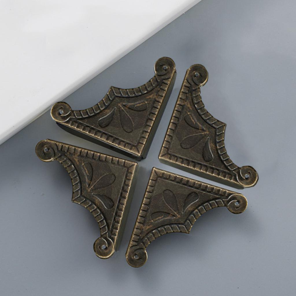 4pcs Antique Corner Box Gift Box Decorative Corner Iron Leather Corner Corner Right Angle Corner Box Corner Protection