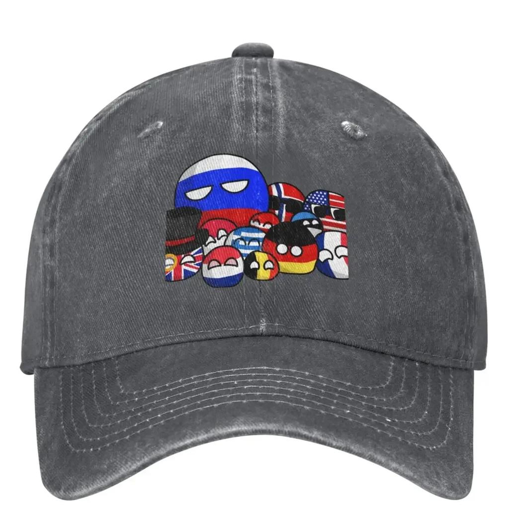 CountryBalls Džínová Baseballová Čepice Venkovní Sport Hip Hop Táta Klobouky Jaro Ženy Unisex yk Retro Ochrana proti Slunci Snapback Čepice
