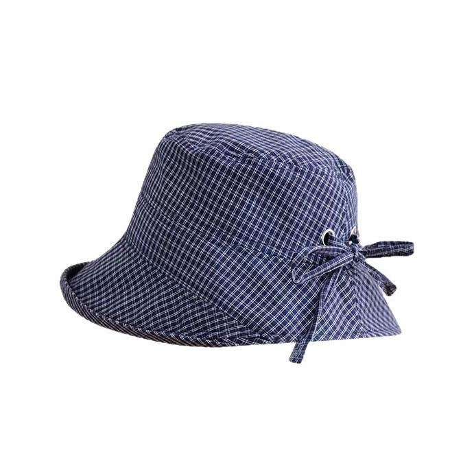 

Женская панама в корейском стиле 2025 года - Весенне-летний тренд защиты от солнца темно-синий