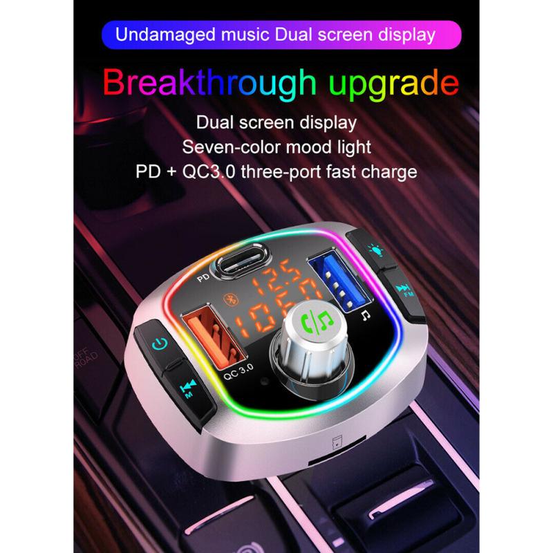 Bc63 Car Bluetooth-compatible V5.0 Mp3 Player 12v~24v Car Charger Pd Fast Charging Multifunction Fm