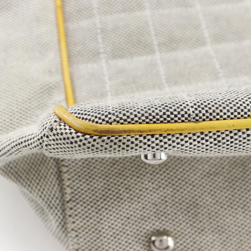 Chanel Camellia NO5 Tote Bag Chocolate Bar Chain Tote Gray/yellow Canvas Women Used