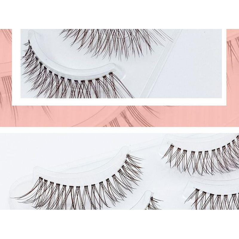 Lashie - Set of 5 Pairs: Criss Cross Clear Band False Eyelashes