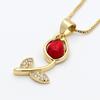 Zirkonia Tulpe Sonnenblume Anhänger Halskette - Luxuriöse Damen Schlüsselbein Kette Accessoires