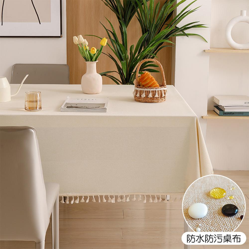 Cotton And Linen Tablecloth Waterproof And Anti-Fouling Atmosphere Coffee Table Rectangular Light Luxury High-End Oil-Proof Tablecloth Table Cloth