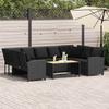 VidaXL Garden Sofa with Cushions Black Wicker, Outdoor Sofa, Garden Seat, New Garden Sofa 3365329
