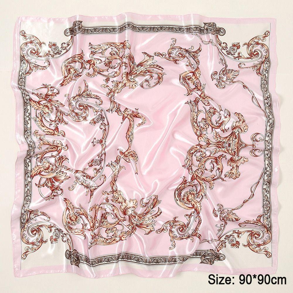Square Women Head Scarf Printed Female Shawl Wrap Elegant Large Hair Bandana