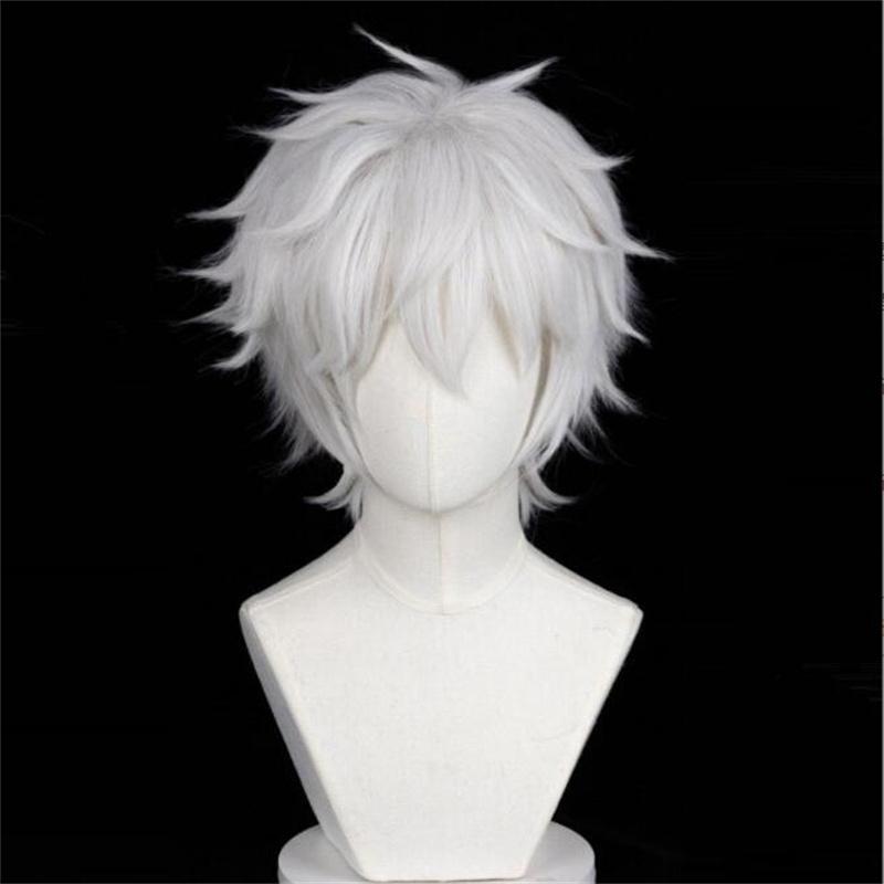 Lu Guang Cosplay Perücke Anime Cheng Xiaoshi Kurzes Weiß/Schwarz Hitzebeständiges Kunsthaar Halloween Party Perücken + Perückenkappe