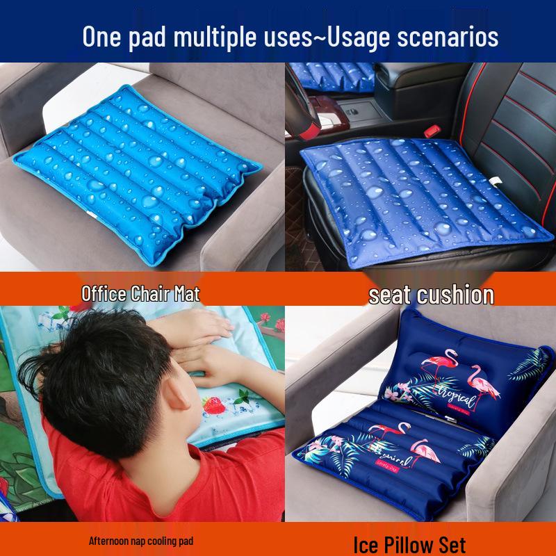 Breathable Summer Cooling Pad: Water-Injected Icy Cushion for Students, Cars, and Chairs