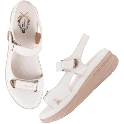 Shoetopia Bequeme Weiße Arztsolen-Absatzschuhe Für Damen / EU39