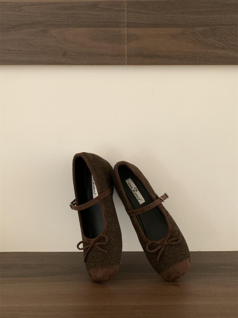 

Inner height increase ballet single shoes women s 2025 new Mary Jane shoes with skirts Gentle evening shoes Doudou shoes 39 темно-коричневого