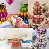 4/6/10 Tiers Round Macaron Tower Stand Desserts Display Rack Cupcake Tree Stands Tray For Wedding Birthday Cake Decorating Tools