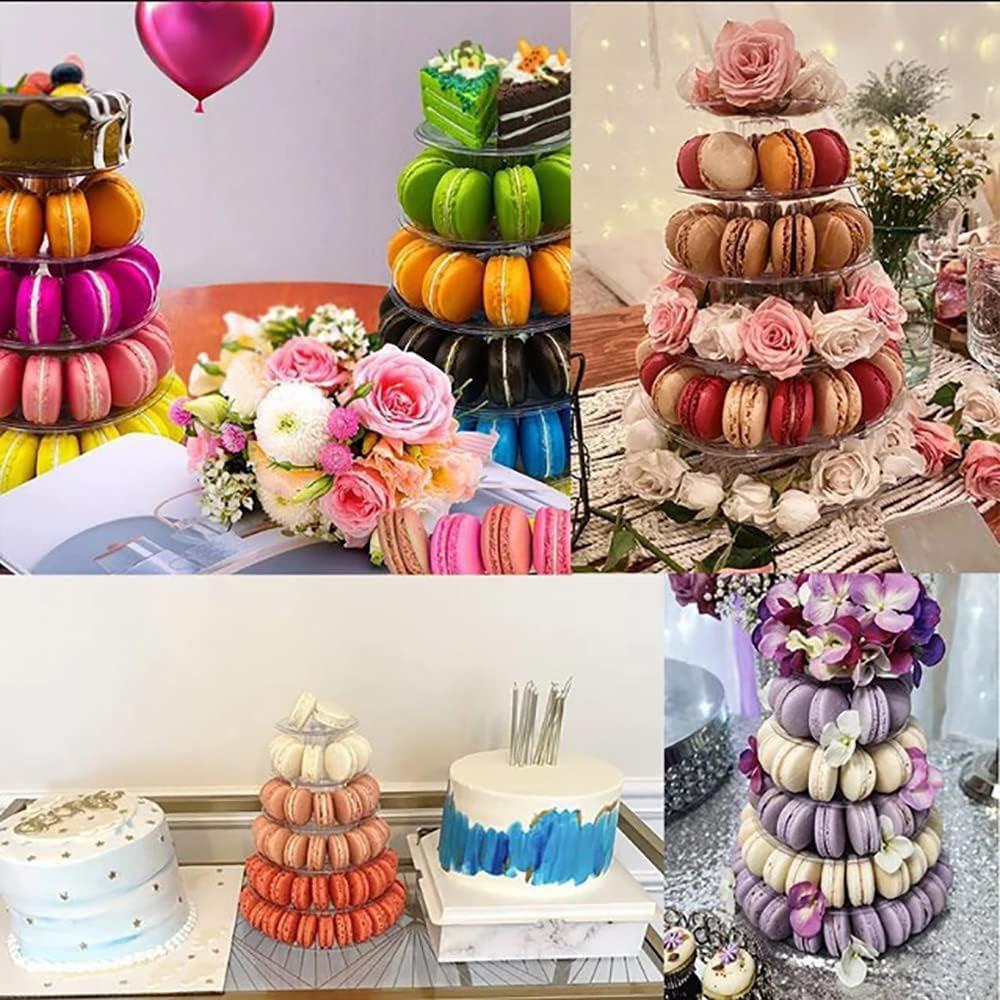 4/6/10 Tiers Round Macaron Tower Stand Desserts Display Rack Cupcake Tree Stands Tray For Wedding Birthday Cake Decorating Tools