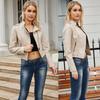 Giacche da donna Rivetti Giacca bomber con cerniera in ecopelle con risvolto Giacca corta da motociclista slim fit Abbigliamento esterno casual da strada