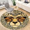 1pc Leopard Print Office Round Area Rug, Indoor Mat Suitable ForOffice, Under Office Chairs Bedroom Living Room Home Decor, Room Deco T212