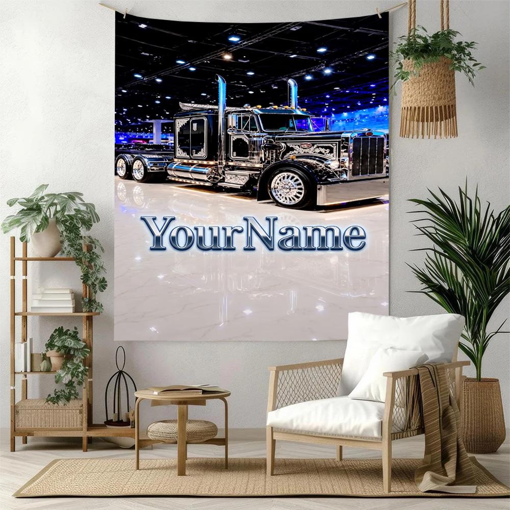 Kw Heavy Trucks Custom Your Name Wall Decor Tapestry Art For Pet Memorial Birthdaywedding Party Backdrop Family Gift