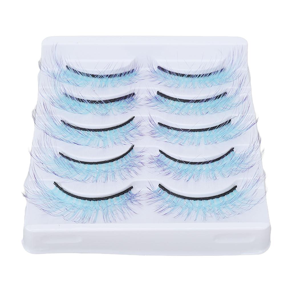 5pcs Colorful Eyelashes Dramatic Gradient Color False Eyelashes   3D  Ing Fake Eyelashes