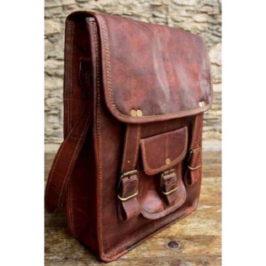 Small Cross Body Men's Rustic Genuine Leather Messenger Shoulder Bag Satchel