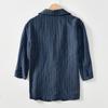 Summer Men's Suits&blazers Japanese Retro Style Stripes Cotton Linen Three Quarter Sleeve Blazer Jacket Slim Fit Casual Jacket