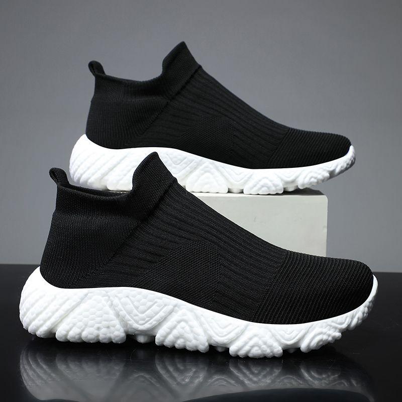 Fashion High-top Male Sports Shoes Slip-on Knit Trend 2025 Designer Sale Athletic Gym Miked Colour HikingTrekking Men's Casual Sneakers