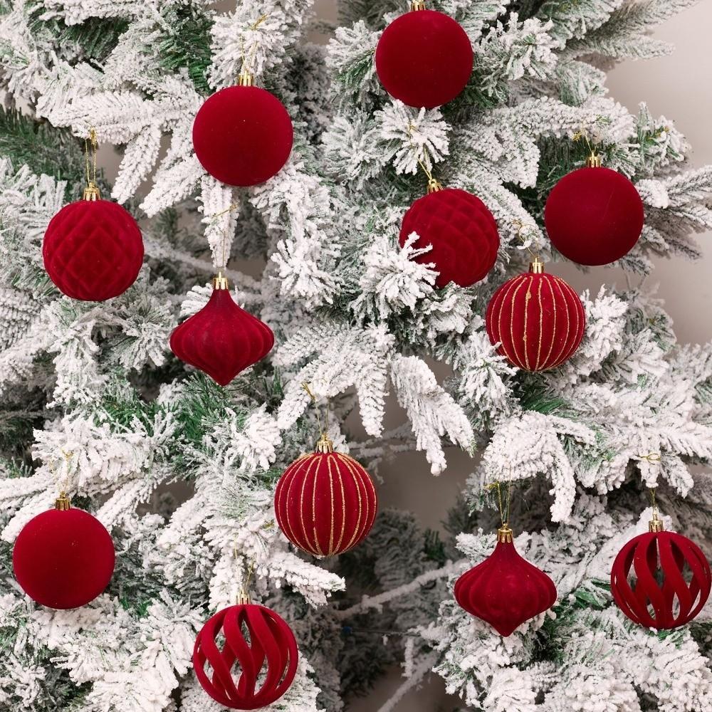 6Pcs/Box Plastic Christmas Hanging Balls DIY Christmas Hanging Ornament  Home Party
