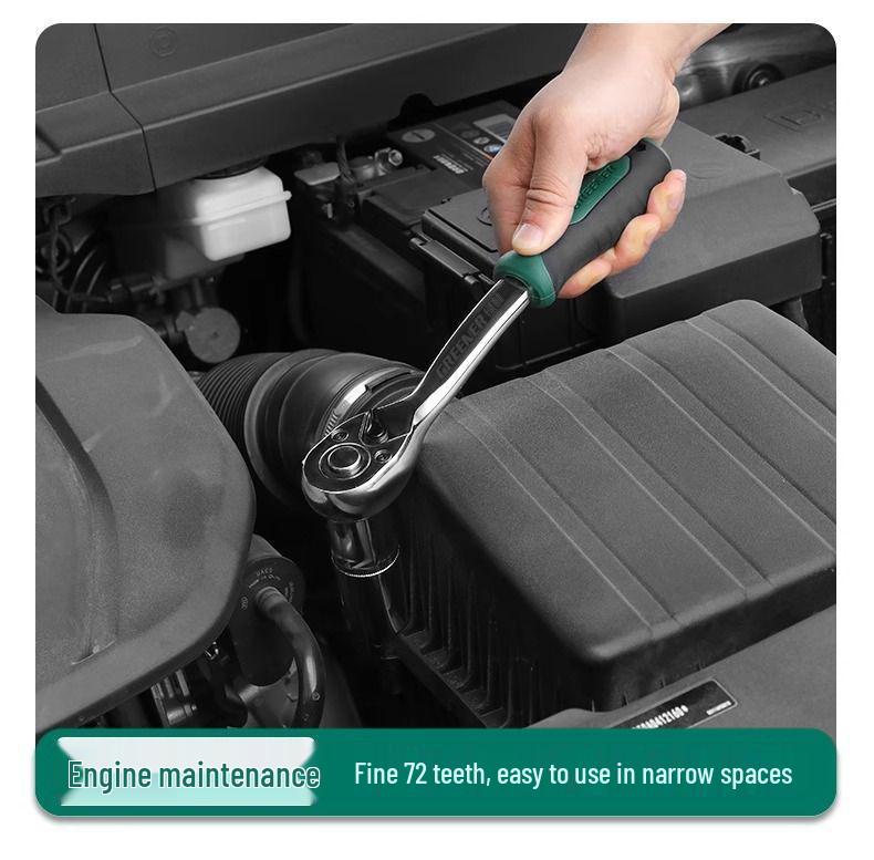 72-Tooth Reversible Quick Ratchet Socket Wrench with Large, Medium, and Small Fly Labor-Saving Thorns.