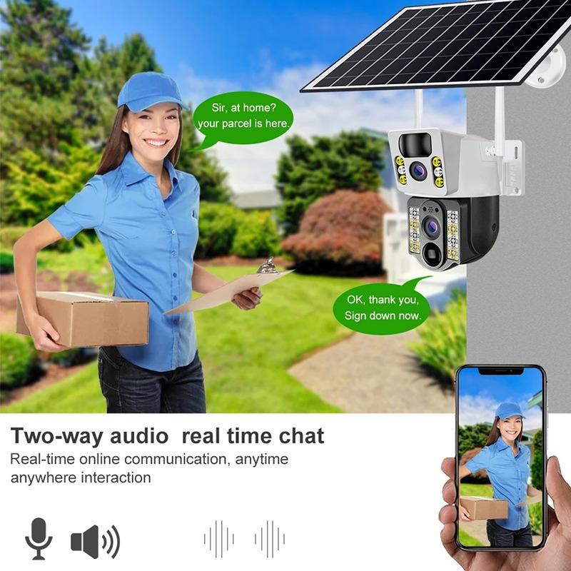 8MP 4K Solar Camera Outdoor Dual Lens WIFI Smart Life Home Automation IP Camera Night Vision Security Camera 360 Monitoring CCTV