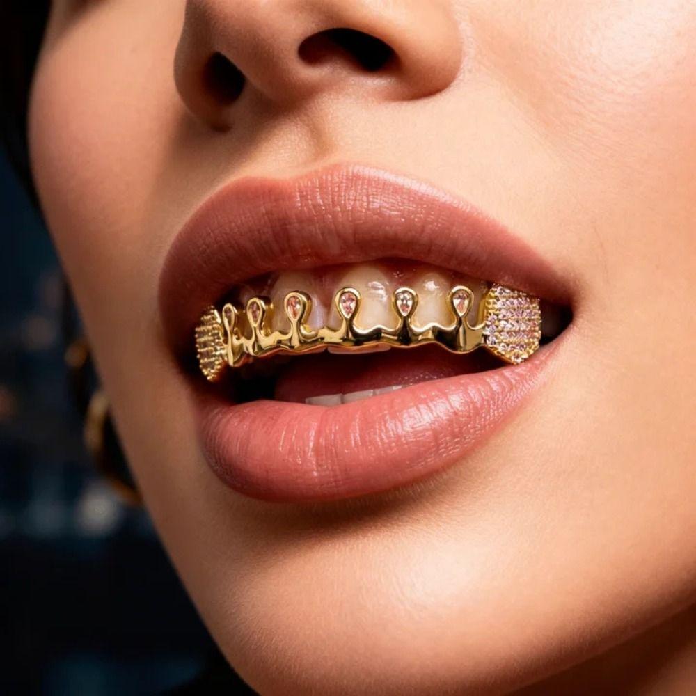 Removable Rhinestone Tooth Caps Punk Charm Teeth Grillz Gift Hiphop Teeth Grillz Dental Crown
