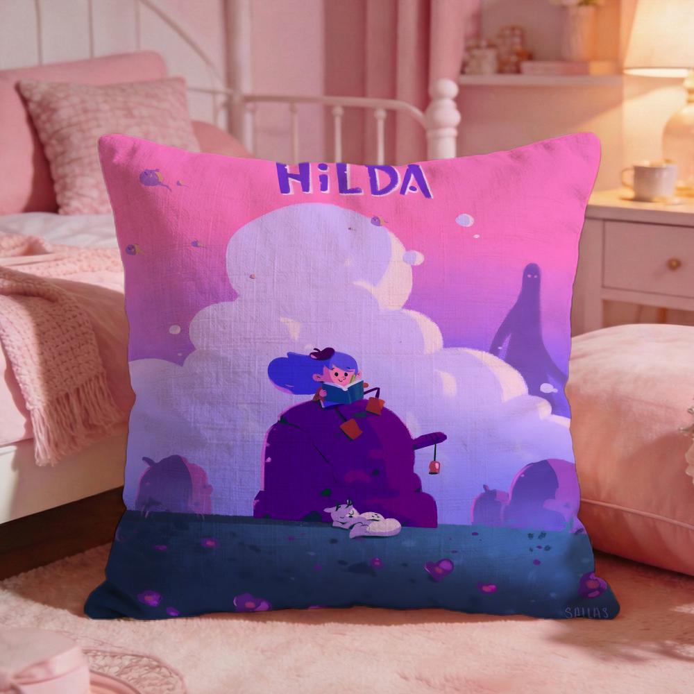 HHildas Classic Anime Cushion Cover Premium Comfort Reversible Pillow Cove Two In One Design For Any Room Car Interior