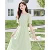 Sishuinianhua Elegant Short-Sleeve Mid-Length Dress