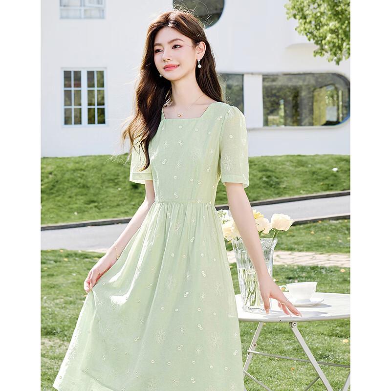 

Sishuinianhua Elegant Short-Sleeve Mid-Length Dress M