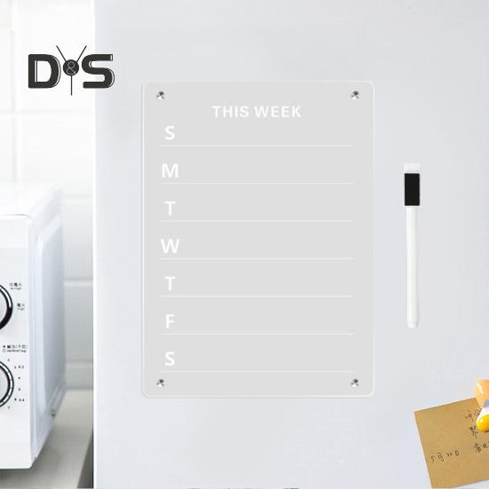 Magnetische Kühlschrankaufkleber aus Acryl, Memoboard, Arbeitsnachricht, Notizen, Wochenplaner, transparente Anzeigetafeln