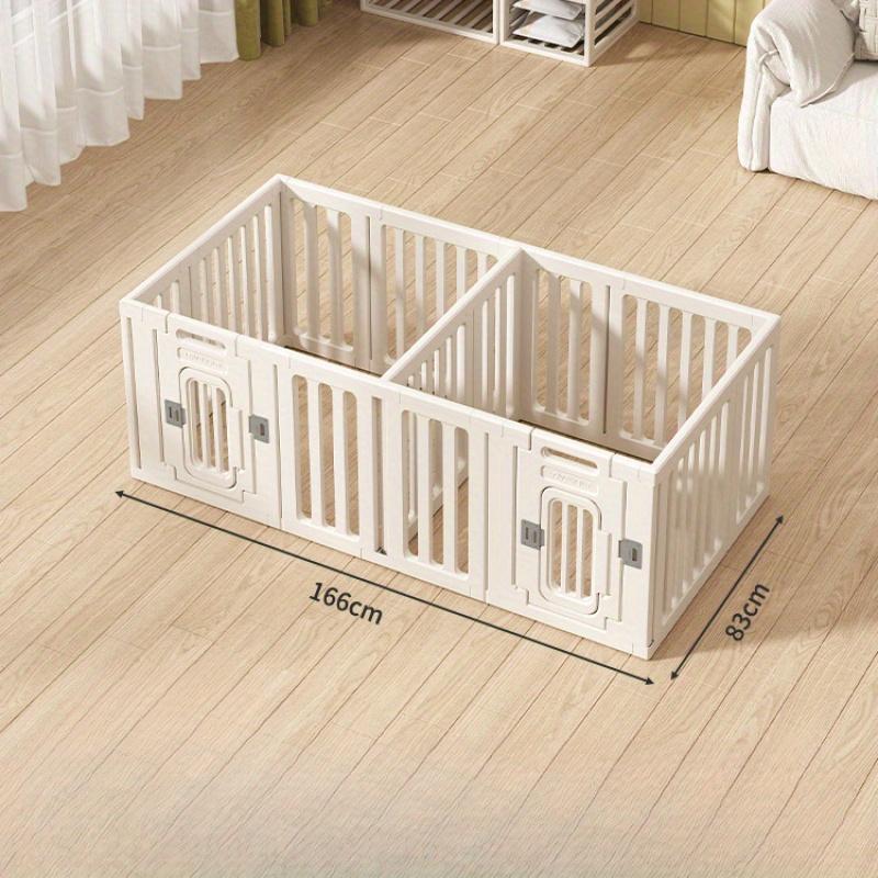 Modulares Haustierlaufgitter, Kunststoff-Tierzaun für drinnen/draußen, kleiner/mittelgroßer Hundekäfig, Kaninchengehege mit Tür, sicher