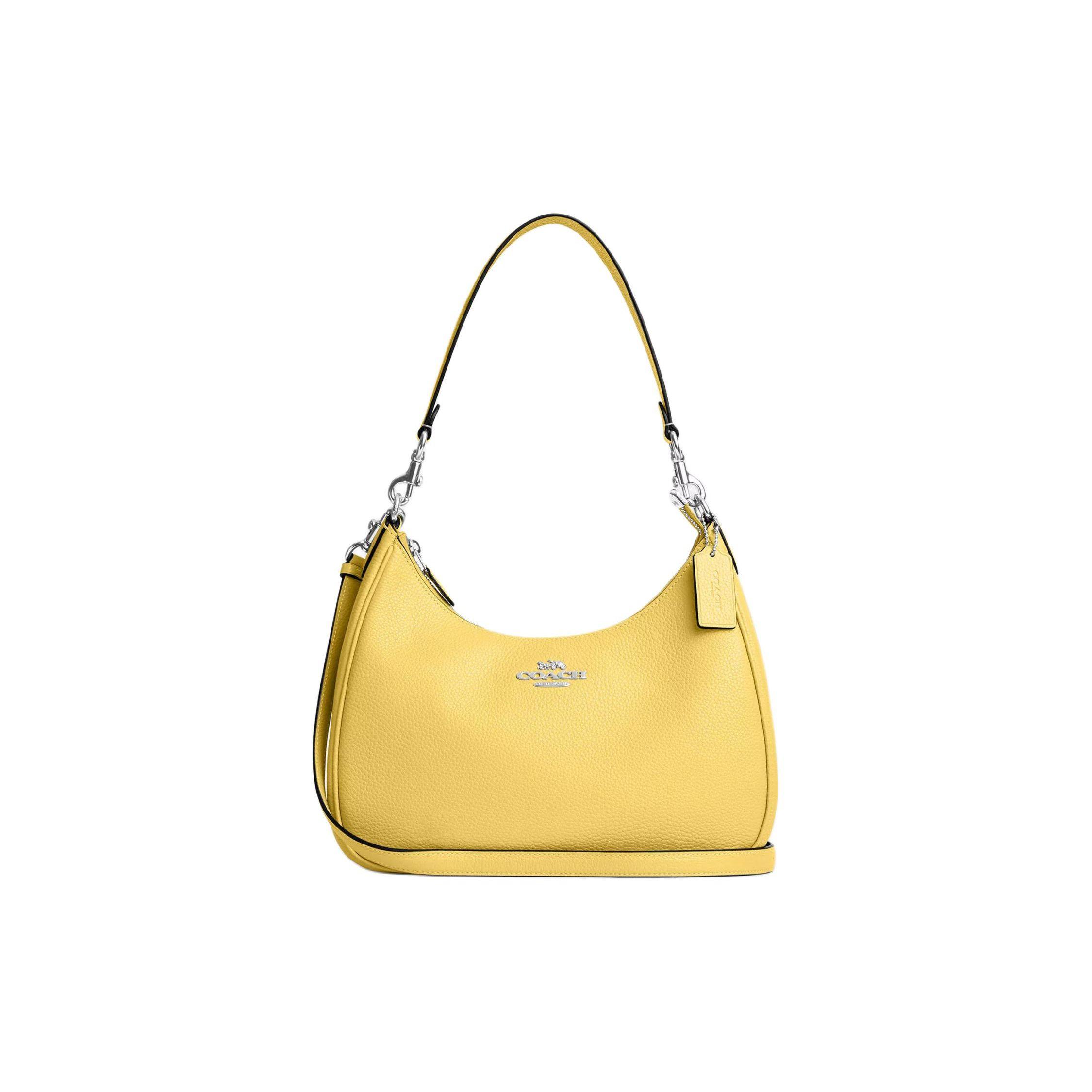 

Coach Teri 29 Solid Color Letter Logo Pebble Leather Tote Bag Large Women Tote Bags Silver Vintage-Yellow CJ517-SVS9V Basic Set (Bag+Dust Bag)