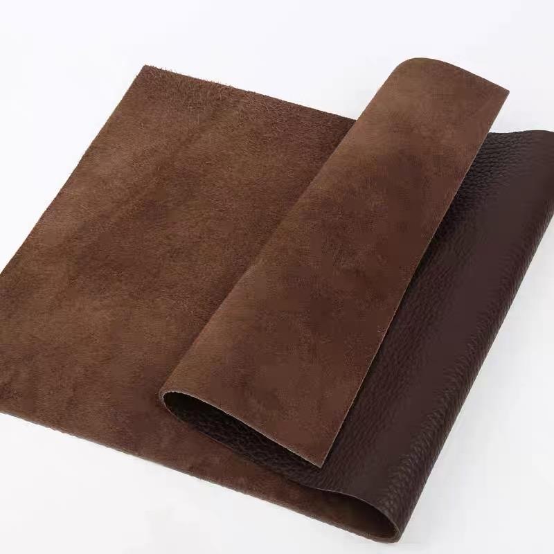 3mm Coffee Colored Thick Cowhide Leather, Deep Brown Top Layer Genuine Leather Fabric, Car Sofa Seat Cushion, Yoga Mat, Cooling