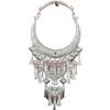 Miao Silver-Plated Gem Rhinestone Tassel Necklace for Hanfu Dance
