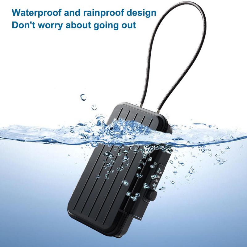 Portable Code Beach Safe Box 4-digit Combination Lock With Steel Wire Outdoor Camp Sports Cycling Swim Security Storage Box
