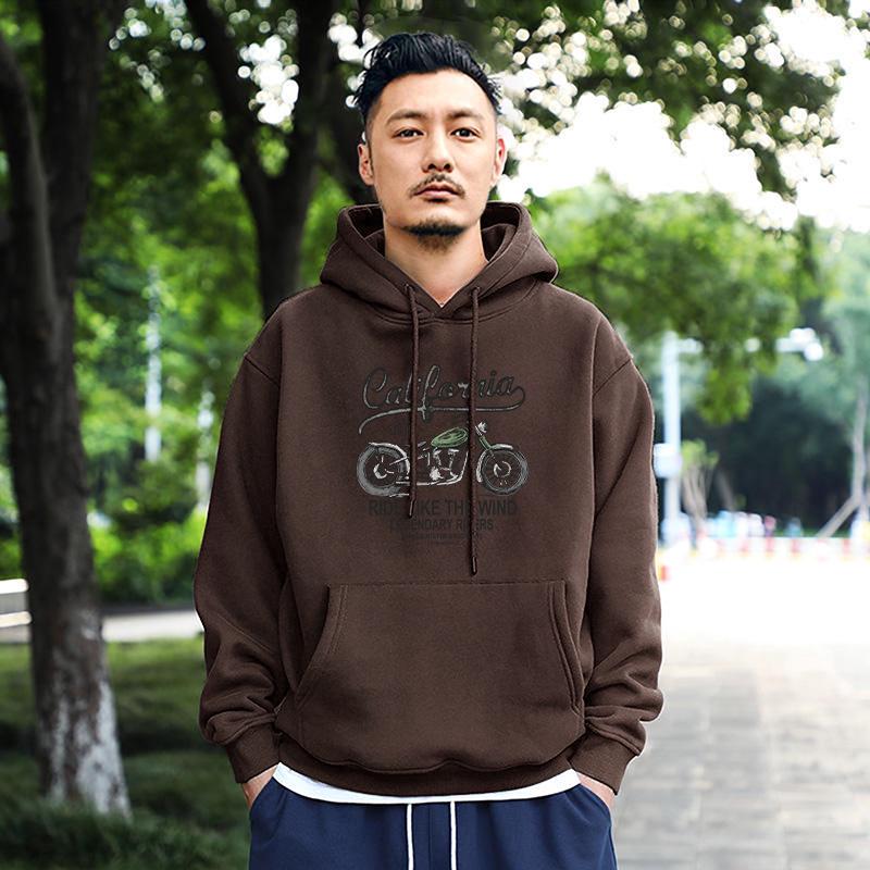 Men's Oversized Hooded Fleece-Lined Sweatshirt - Trendy Spring & Autumn Jacket