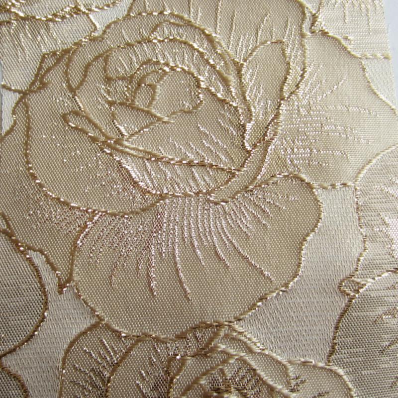 100x140cm Präglad Guld Siden Elegant Blomma Jacquardtyg Damklänning Mjuk Kjoldisk Tvättväska Sytyg för DIY