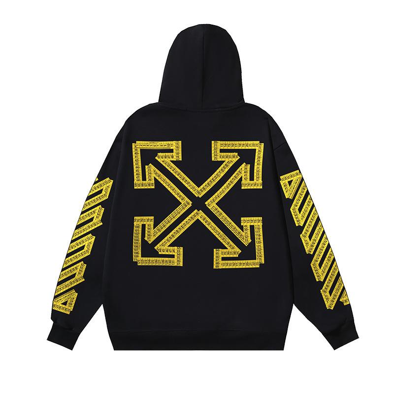 1243 Off-White 2025 Autumn/Winter New Tape Measure Arrow Ruler Tape Printed Hoodie Men's and Women's Hoodie