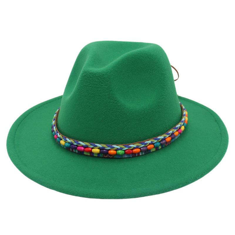 Top Hat Rainbow Hand-Woven With Accessories Ethnic Style Tibetan Hat Colorful Jazz Hat