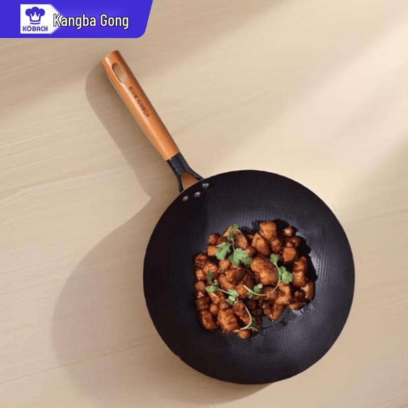 KOBACH 30cm Flat-Bottom Titanium Non-Stick Wok