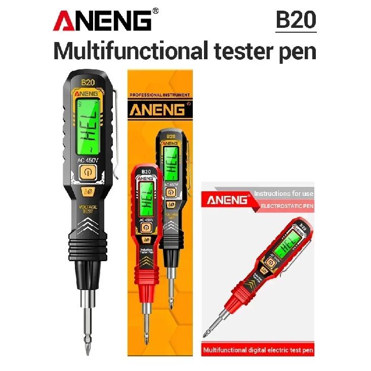 ANENG B20 Smart Voltage Tester Pen Double Head Screwdriver Dual-use Slotted Cross Meter 11V~ 450V AC Voltage Detection Digital