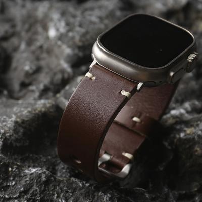 Klassisches handgefertigtes High-End-Rindslederarmband aus Rindsleder in Kopfschicht, passend für iWatch Apple Watch, 49 mm, 45 mm, 44 mm, ultra2, S9S8, Lederarmband