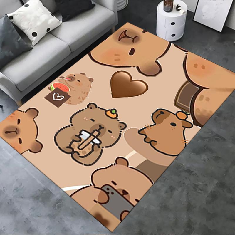 2026 NEW Capybara Carpet Rug for Living Room Bedroom Home Sofa Decoration,Kids Play Non-slip Floor Mat