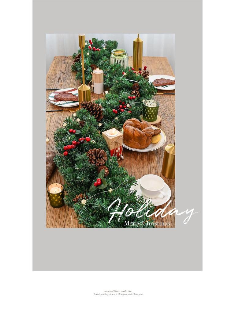 2.7m Christmas Garland with Pine Cones, Ornaments, Handrail & Banister Decoration - In Stock.