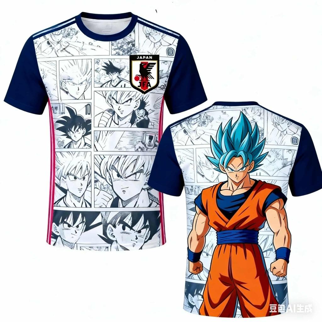 2026 New Bandai Japanese Anime Dragon Ball Son Goku X Japan National Team Custom Soccer Jersey Men's Sports Children