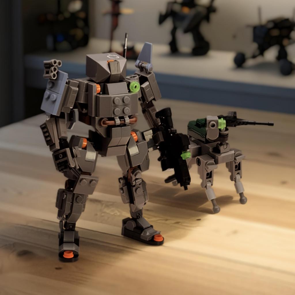 MyBuild Armed Forces Alpha Pathfinder 6020 - Reconnaissance Tactical Mech | Scout Drone & Dog-like Quadrupedal Support Bot | Articulated Robot Model |