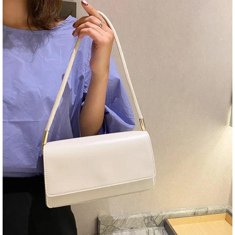 New Fashion Women Shoulder Bags - Simple Solid Color Armpit Handbag Purse Clutch Messenger Bag