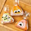 100Pcs Disposable Rice Ball Wrapper Cartoon Pattern Sushi Bag Triangle Rice Ball Packing Bag  School