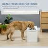 Feeding station, bowl stand, 2 feeding bowls of 2 liters each, stainless steel, for large dogs, white, 63 x 30 x 24cm